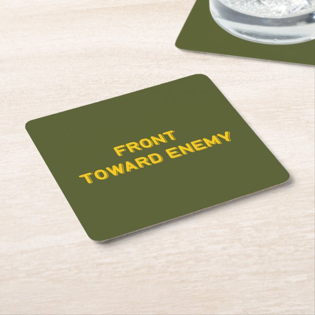 FRONT TOWARD ENEMY SQUARE PAPER COASTER (Angled)