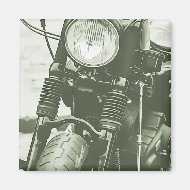 Front view of a cruiser motorcycle photo magnet (Front)