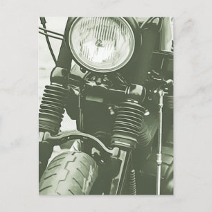 Front view of a cruiser motorcycle photo postcard