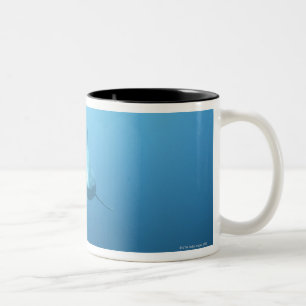 Front view of a Tiger Shark Two-Tone Coffee Mug