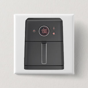 Front view of air fryer 2 inch square button