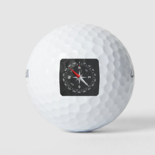 Front view of compass golf balls