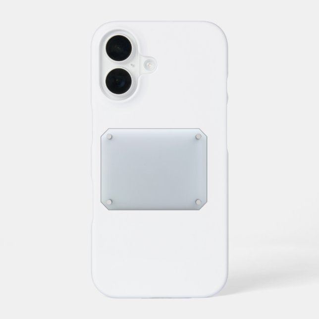 Front view of transparent glass signboard iPhone 16 case (Back)