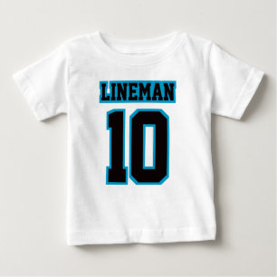 Front WHITE BLACK BLUE Football Crewneck Tee