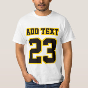 Front WHITE BLACK GOLD Mens Value Cotton T-Shirt