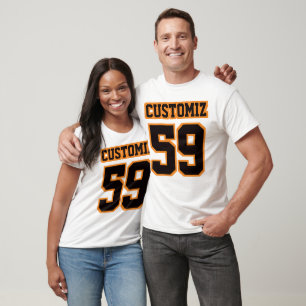 Front WHITE BLACK ORANGE Womens Active Wear VNeck T-Shirt