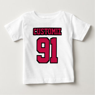 Front WHITE CRIMSON BLACK Romper Football Jersey