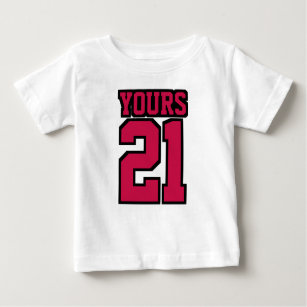 Front WHITE CRIMSON RED BLACK One Piece Jersey Baby T-Shirt