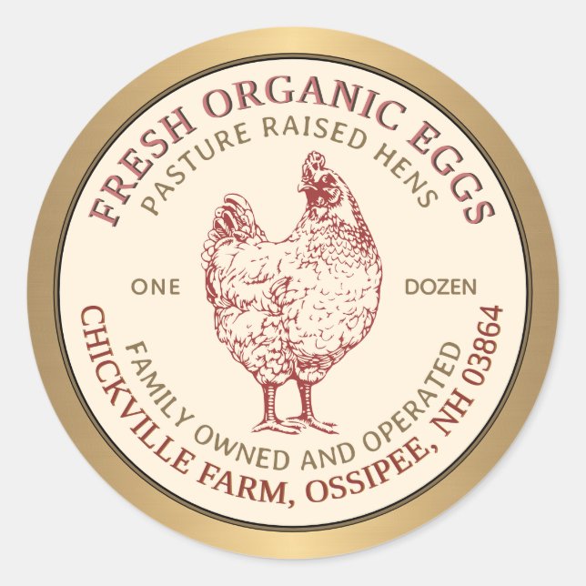 Frontale or Étiquette de carton d'oeuf frais bio (Devant)