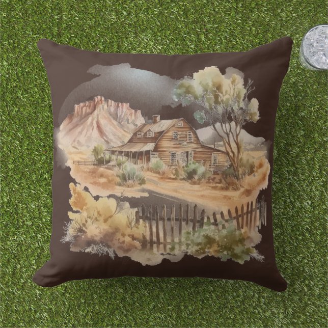 Frontier Barn Tetons Outdoor Pillow (Grass)