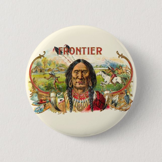 Frontier Cigar Advertising 2 Inch Round Button (Front)