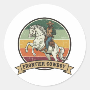 Frontier Cowboy Spirit Classic Round Sticker
