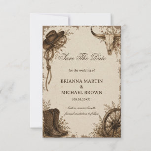 Frontier Prairie Rustic Western Save The Date