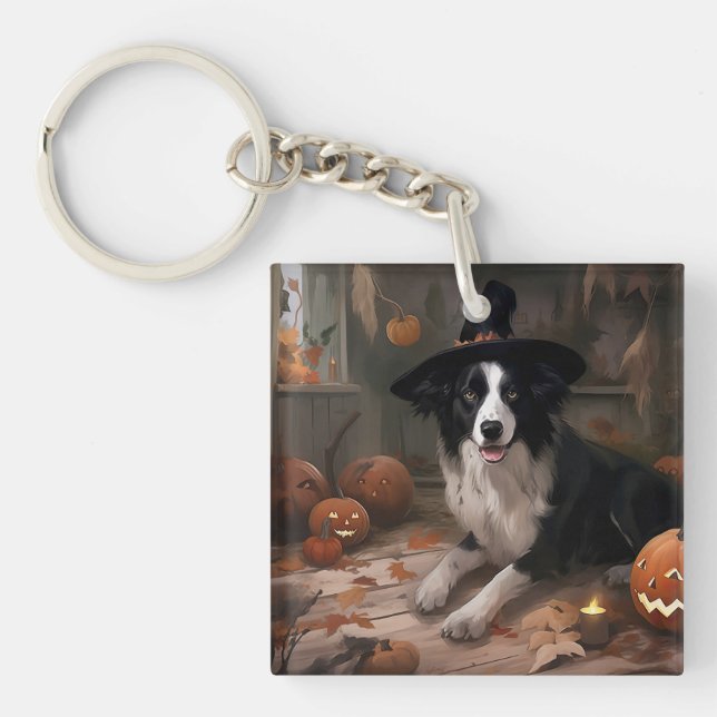 Frontière Collie Citrouilles Halloween effroi (Devant)