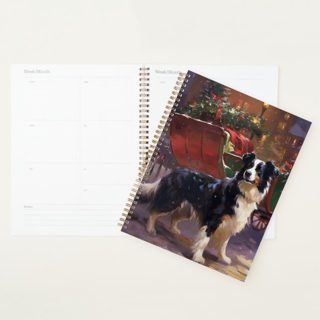 Frontière Collie Festive de Noël (Devant avec enveloppe)