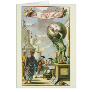 Frontispice d'Atlas de l'Ère Baroque Vintage Globe
