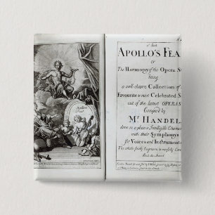 Frontispiece for Apollo's Feast, c.1734 2 Inch Square Button