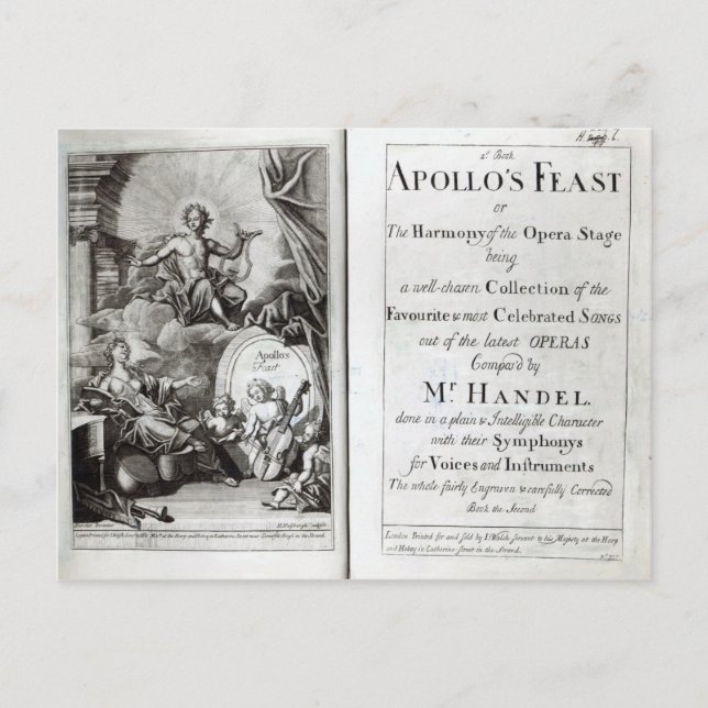 Frontispiece for Apollo's Feast, c.1734 Postcard (Front)