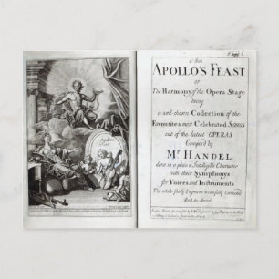 Frontispiece for Apollo's Feast, c.1734 Postcard