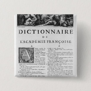 Frontispiece for the French Academy dictionary 2 Inch Square Button