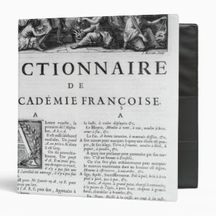 Frontispiece for the French Academy dictionary Binder
