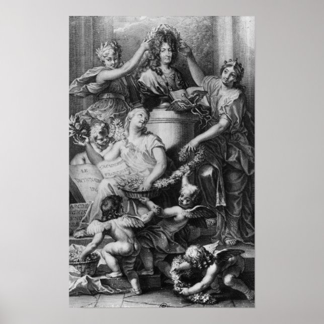 Frontispiece 'French Academy Dictionary' Poster (Front)