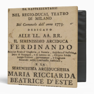 Frontispiece from Mozart's 'Lucio Silla' Binder