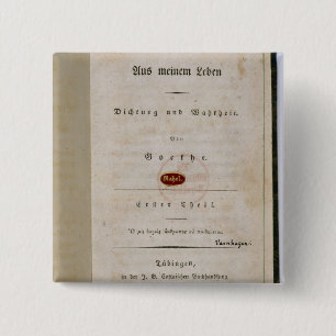 Frontispiece from 'Out of my Life 2 Inch Square Button