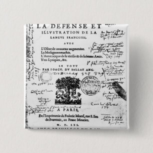 Frontispiece of 'La Defence et Illustration 2 Inch Square Button