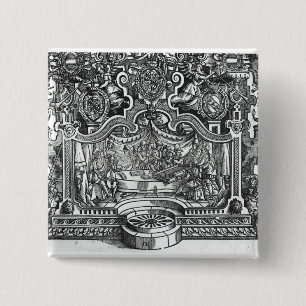 Frontispiece of 'Messes' by Roland de Lassus 2 Inch Square Button
