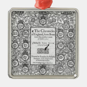 Frontispiece of 'The Chronicles of England' Metal Ornament