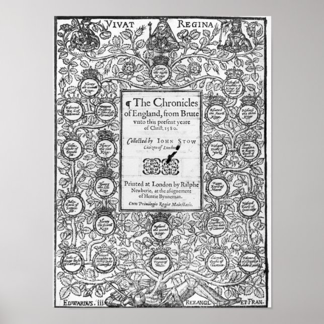 Frontispiece of 'The Chronicles of England' Poster (Front)