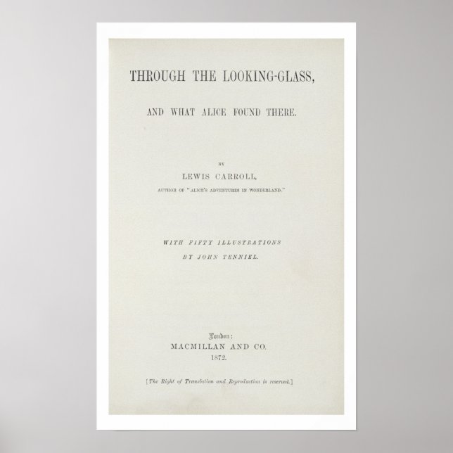 Frontispiece to 'Alice Through the Looking-Glass' Poster (Front)