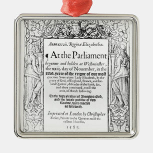 Frontispiece to an account of parliament metal ornament