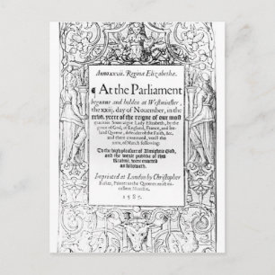 Frontispiece to an account of parliament postcard