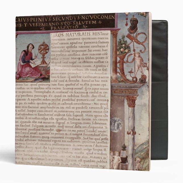 Frontispiece to Book I showing a page of text Binder (Front/Inside)