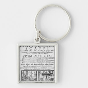 Frontispiece to cook book of Bartolomeo Scappi Keychain