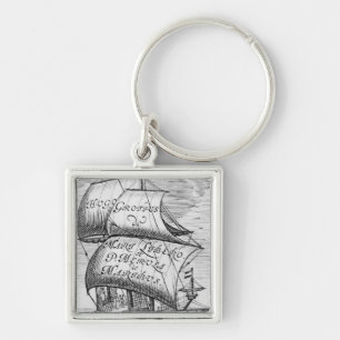 Frontispiece to 'De mari libero', by Hugo Grotius Keychain