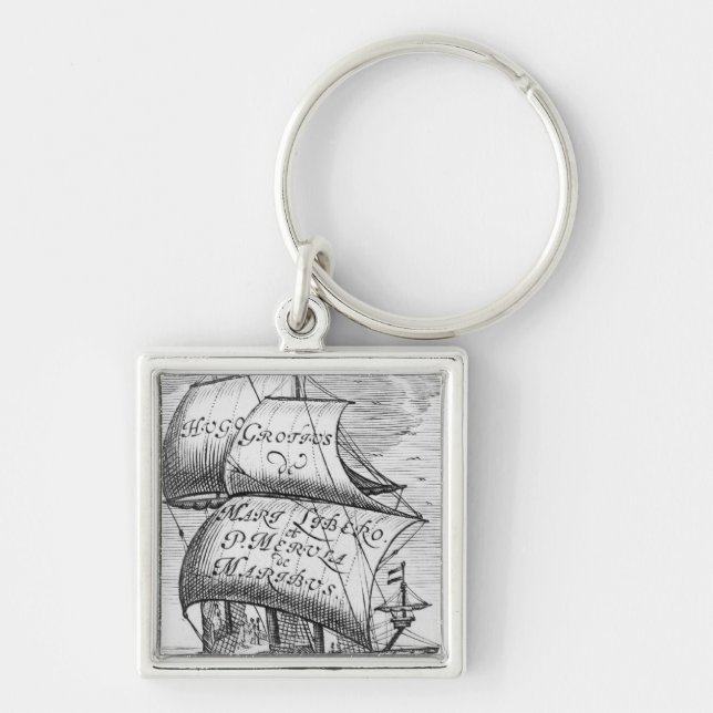 Frontispiece to 'De mari libero', by Hugo Grotius Keychain (Front)