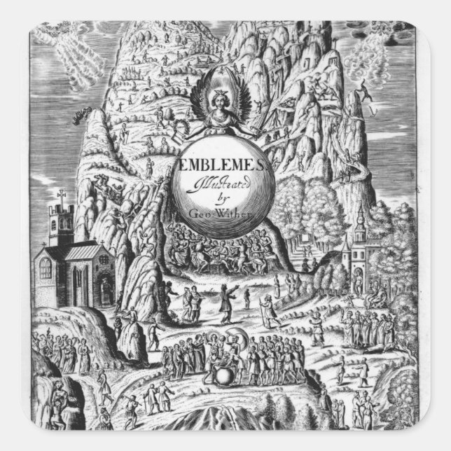 Frontispiece to George Wither's 'Emblems', 1635 Square Sticker (Front)