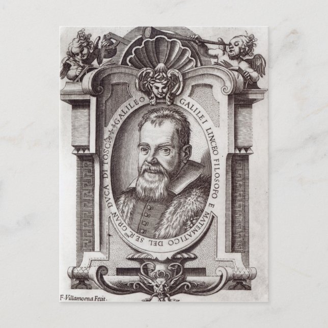 Frontispiece to 'Il Saggiatore' by Galileo Postcard (Front)
