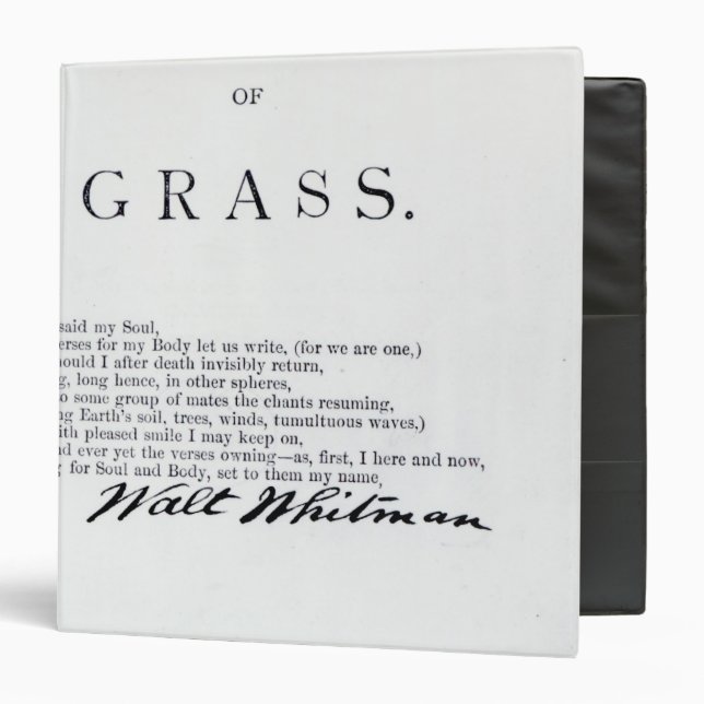 Frontispiece to 'Leaves of Grass' Binder (Front/Inside)