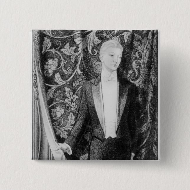 Frontispiece to 'The Picture of Dorian Grey' 2 Inch Square Button (Front)