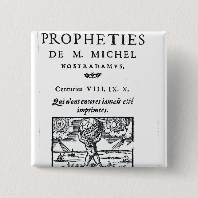 Frontispiece to 'The Prophecies 2 Inch Square Button (Front)