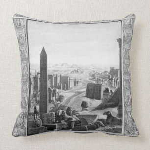 Frontispiece to Volume 1 of the `Description of Eg Throw Pillow