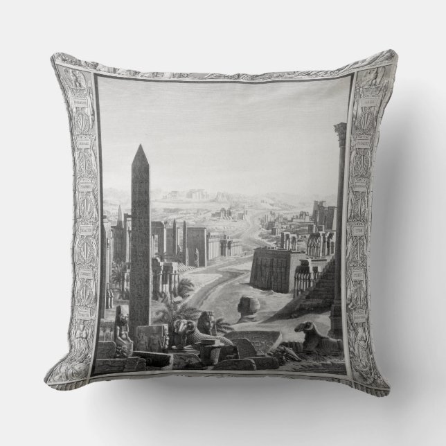 Frontispiece to Volume 1 of the `Description of Eg Throw Pillow (Front)