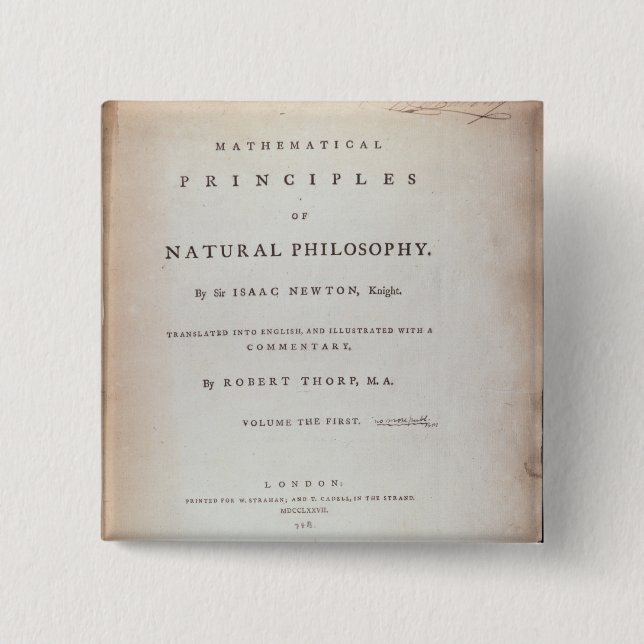 Frontispiece to Volume I 2 Inch Square Button (Front)