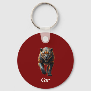 Frontview of a panther keychain
