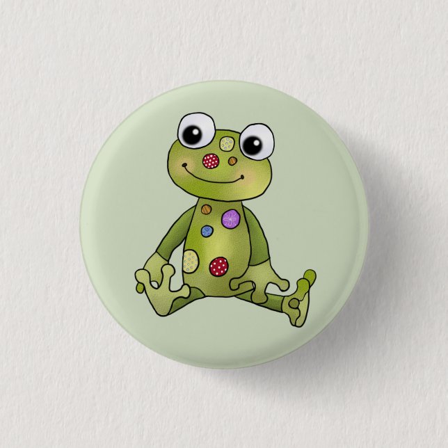 Frosch mit Punkten  1 Inch Round Button (Front)