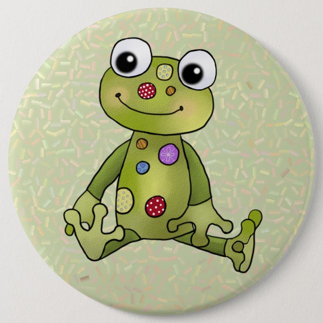 Frosch mit Punkten  6 Inch Round Button (Front)